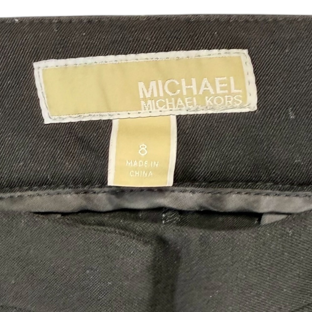Michael Kors Tapered Dress Pants 8 Black Stretch Workwear Quiet Luxury Designer - Picture 11 of 11
